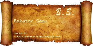 Bakator Samu névjegykártya